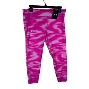 Under Armour Girls Motion Printed Ankle Crop Leggings YXL Pink White NEW